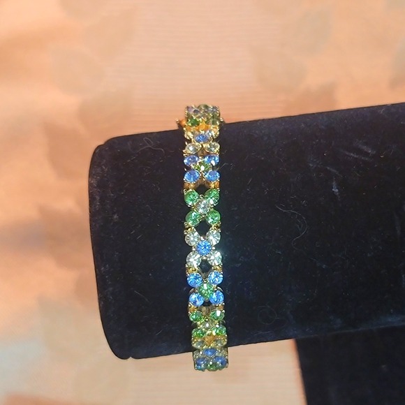 Vtg Joan Rivers Gold Vermeil Crystal Rhinestone XO Tennis Bracelet 7.5" Signed - Picture 15 of 15